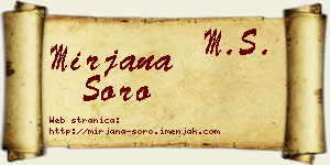 Mirjana Soro vizit kartica